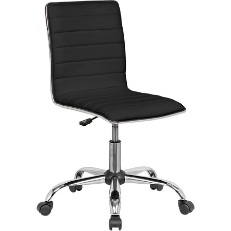 Global Industrial Antimicrobial Armless Chair, Armless, Synthetic Leather, Black 695857BK-AM